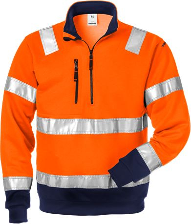 Fristads High Vis Sweater  met Korte Rits 728 SPV