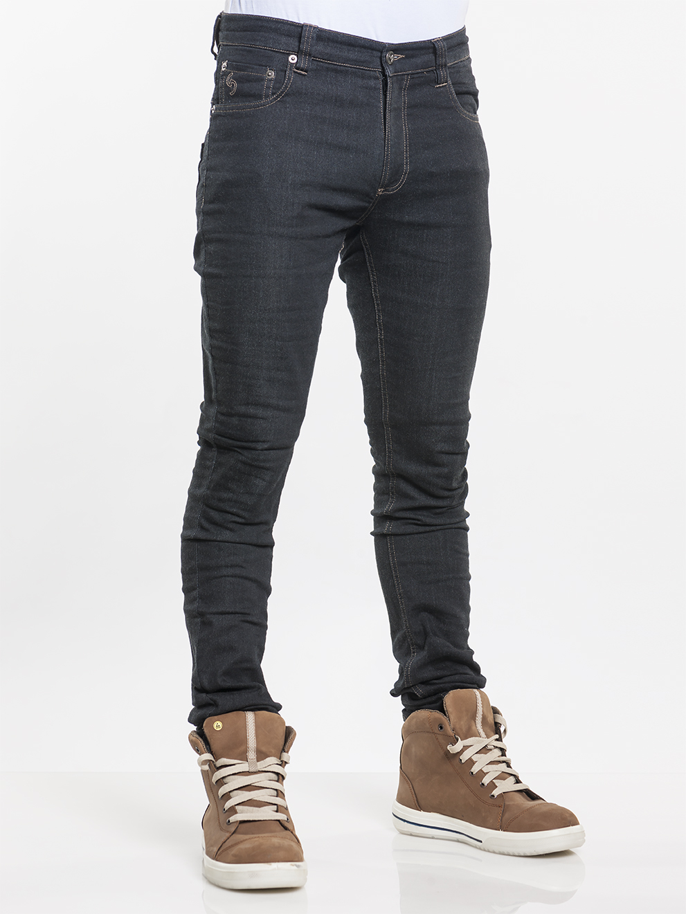 Chaud Devant Koksbroek Skinny Reg Jogg Denim Zwart 