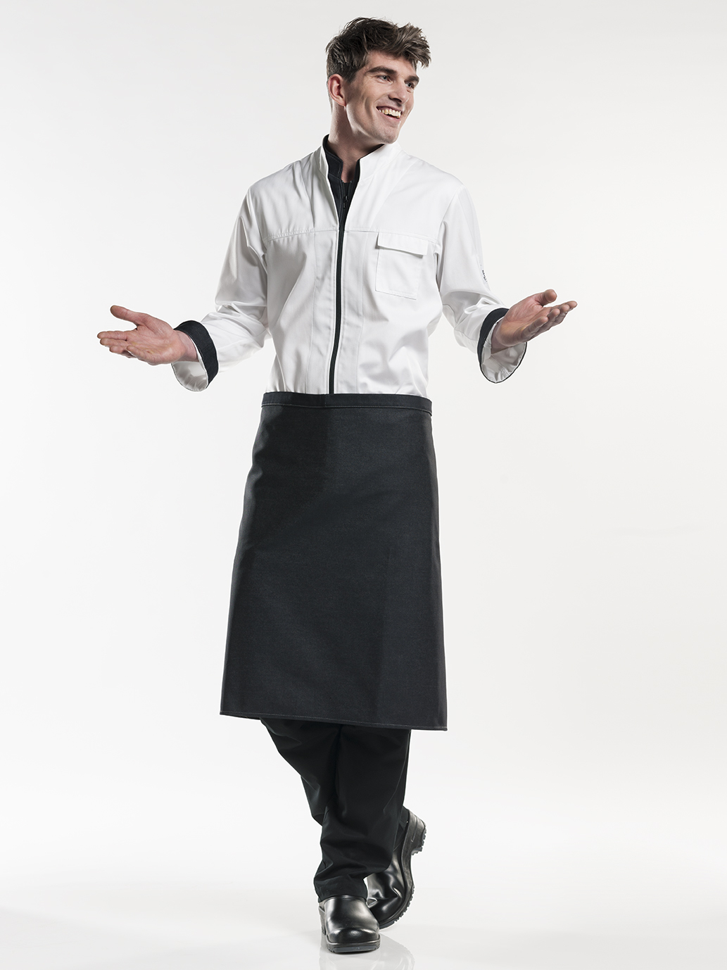 Chaud Devant Apron Black Denim Standaard Sloof