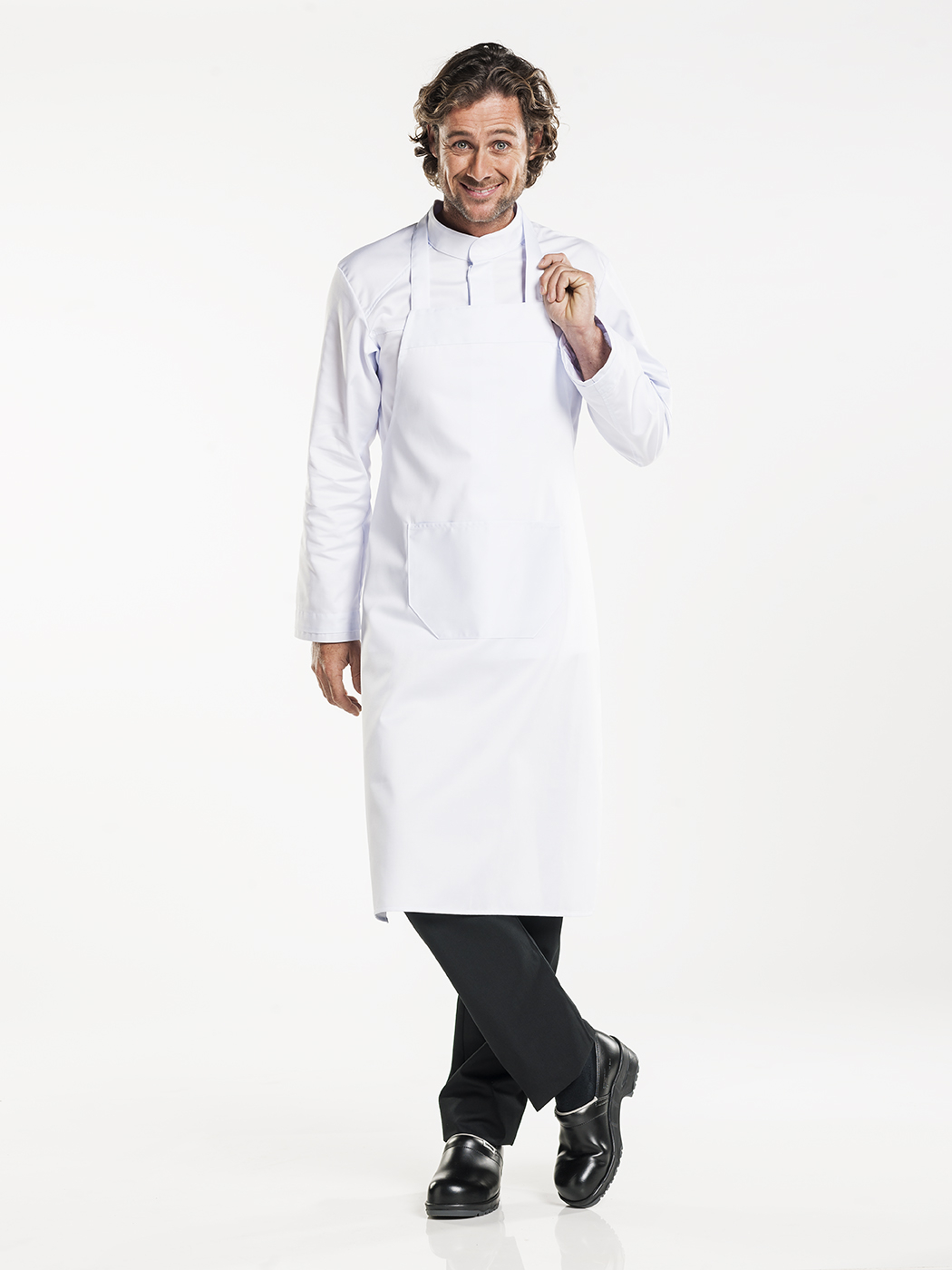 Chaud Devant Schort Bib Apron RPB White