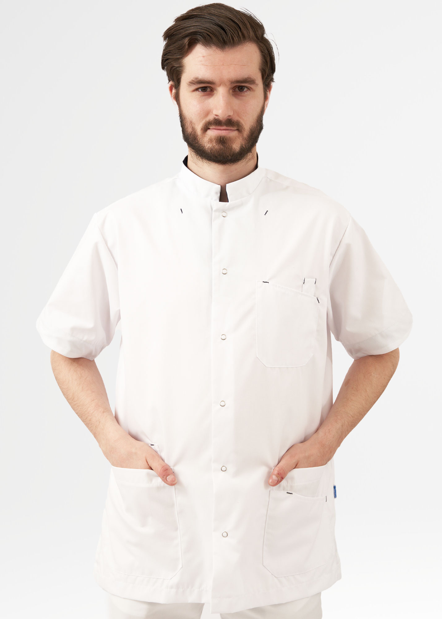 De Berkel zorgjas Livio wit/navy