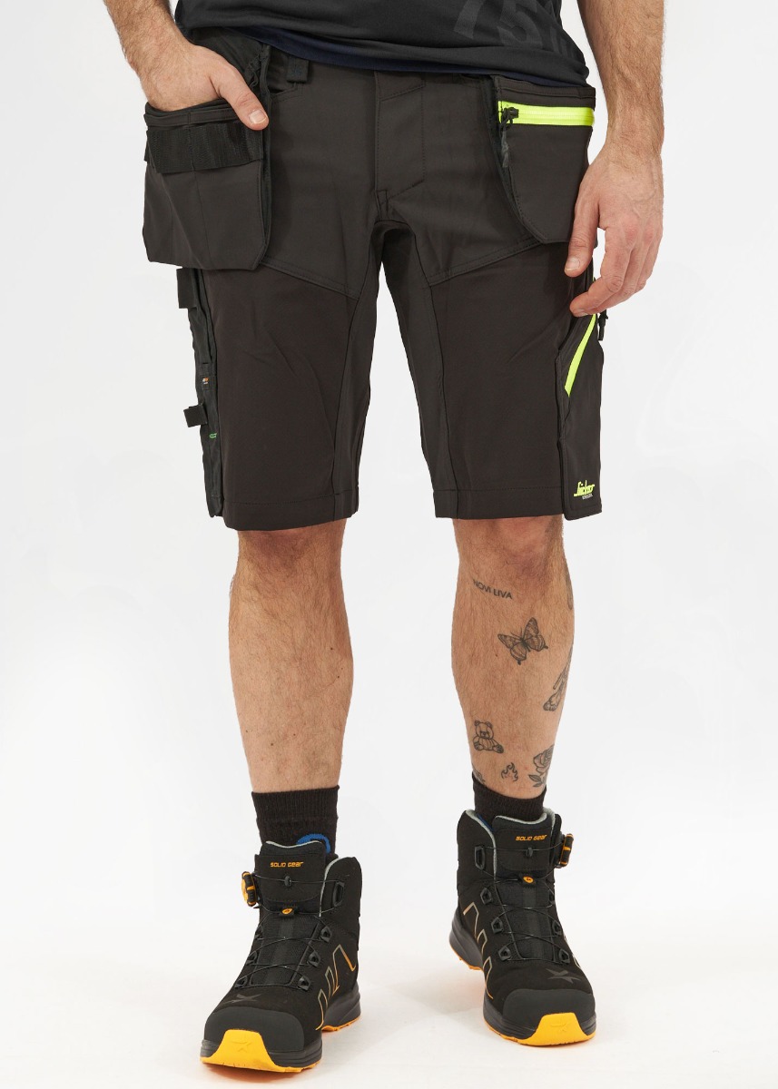Snickers FlexiWork, Softshell Stretch Korte Werkbroek met Holsterzakken 6140