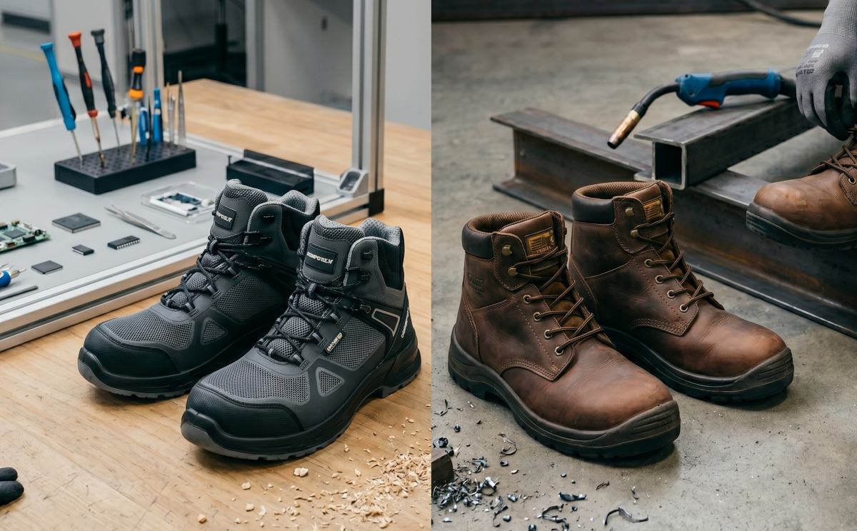 Composiet of stalen neus werkschoenen